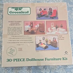 NIB 1987 Greenleaf 30-Piece Dollhouse Furniture Kit